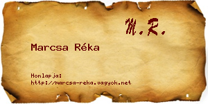 Marcsa Réka névjegykártya